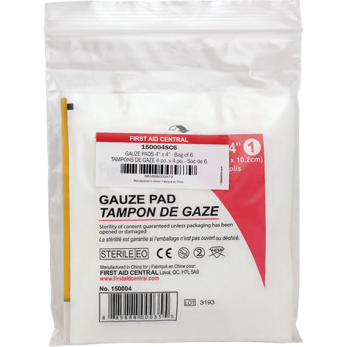 Recharge de gaze SmartCompliance, Tampon, 4" lo x 4" la, St&eacute;rile, Dispositif m&eacute;dical Classe 1 Trail Hammer and Bolt