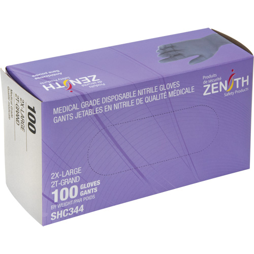 Gants jetables de calibre m&eacute;dical, 2T-Grand, Nitrile, 6 mils, Sans poudre, Noir, Classe 2 Trail Hammer and Bolt