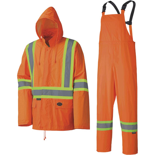5598 Combinaison de pluie imperm&eacute;able et l&eacute;g&egrave;re, Polyester/PVC, Petit, Orange haute visibilit&eacute; Trail Hammer and Bolt