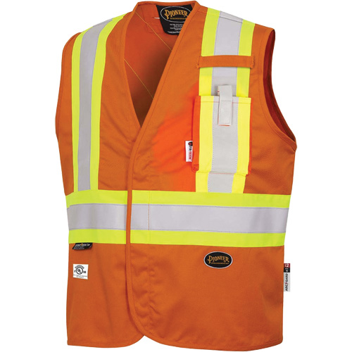 7728 FR-Tech&reg; Flame-Resistant Arc Safety Vest, Small, High Visibility Orange, 10 cal/cm² Trail Hammer and Bolt
