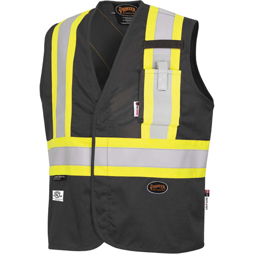 7729 FR-Tech&reg; Flame-Resistant Arc Safety Vest, Small, Black, 10 cal/cm² Trail Hammer and Bolt