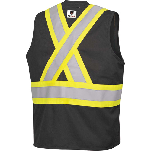 7729 FR-Tech&reg; Flame-Resistant Arc Safety Vest, Small, Black, 10 cal/cm² Trail Hammer and Bolt