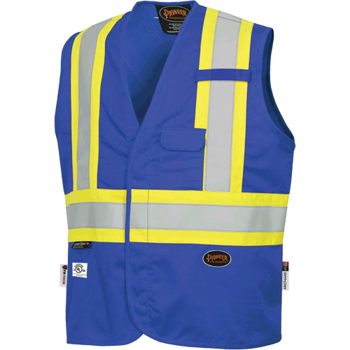 7730 FR-Tech&reg; Flame-Resistant Arc Safety Vest, Small, Royal Blue, 10 cal/cm² Trail Hammer and Bolt