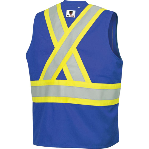 7730 FR-Tech&reg; Flame-Resistant Arc Safety Vest, Small, Royal Blue, 10 cal/cm² Trail Hammer and Bolt
