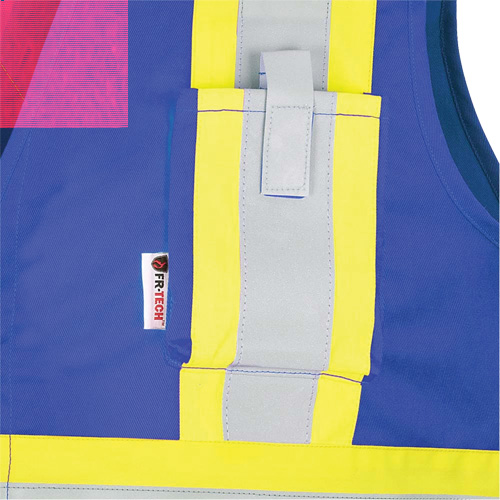 7730 FR-Tech&reg; Flame-Resistant Arc Safety Vest, Small, Royal Blue, 10 cal/cm² Trail Hammer and Bolt
