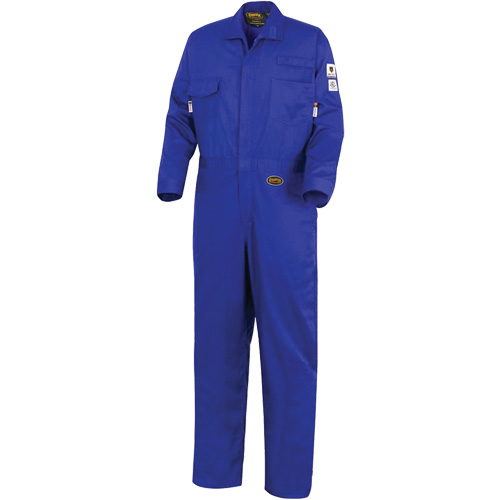7779 FR-Tech&reg; 88/12 Arc Rated Flame Resistant Coveralls, Size 36, Royal Blue Trail Hammer and Bolt