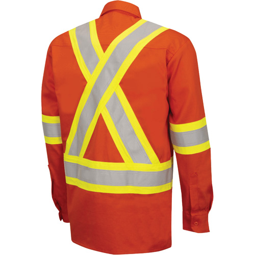 7743 Chemise de s&eacute;curit&eacute; ignifug&eacute;e FR-Tech, Petit, Orange haute visibilit&eacute; Trail Hammer and Bolt