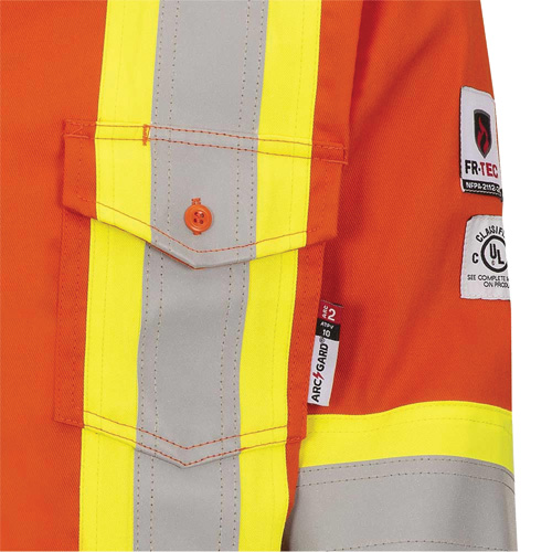 7743 Chemise de s&eacute;curit&eacute; ignifug&eacute;e FR-Tech, Petit, Orange haute visibilit&eacute; Trail Hammer and Bolt