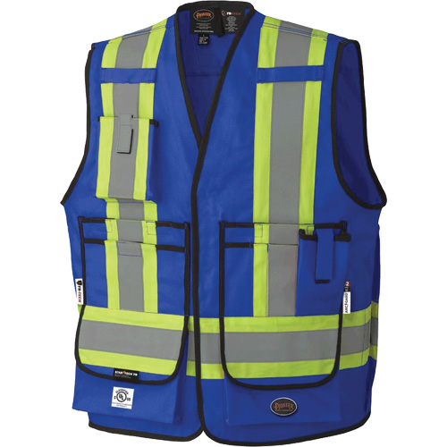 7733 Veste d'arpenteur ignifuge et r&eacute;sistant aux arcs &eacute;lectriques FR-Tech, Petit, Bleu royal, 9,7 cal/cm² Trail Hammer and Bolt