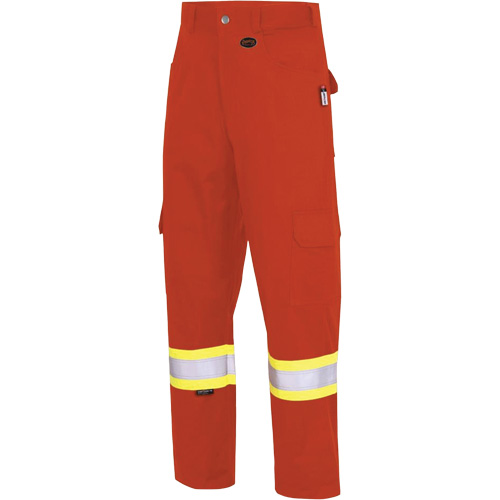 7765 Pantalon cargo de s&eacute;curit&eacute; haute visibilit&eacute; r&eacute;sistant aux arcs &eacute;lectriques FR-Tech 88/12, 30, x 32, Orange haute visibilit&eacute;, 10 cal/cm² Trail Hammer and Bolt