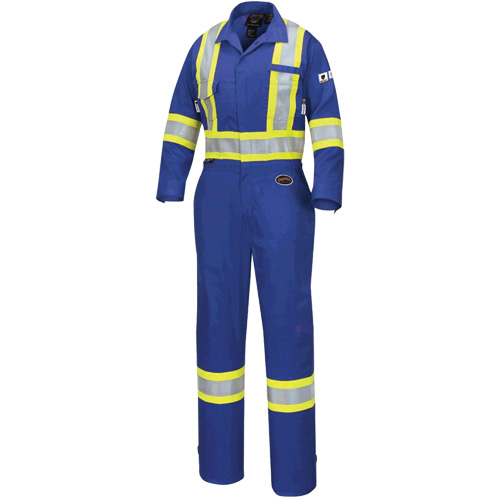 7704W FR-Tech&reg; Women's FR/Arc-Rated Coveralls, Size X-Small, Royal Blue, 10 cal/cm² Trail Hammer and Bolt