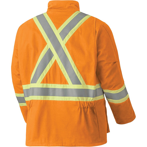 5533 Flame-Resistant Safety Parka, Small, High Visibility Orange, 58 cal/cm² Trail Hammer and Bolt