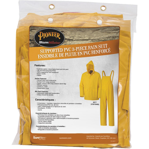 577 3-Piece Rain Suit, Polyester/PVC, 6X-Large, Yellow Trail Hammer and Bolt