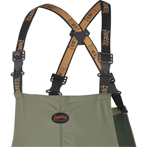D7020 Dry King&reg; Stretch Bib Pants, X-Small, Polyurethane, Green Trail Hammer and Bolt