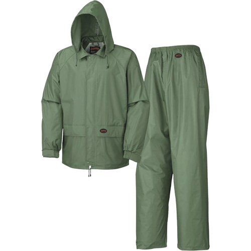 583 Rain Suit, Polyester/PVC, Small, Green Trail Hammer and Bolt