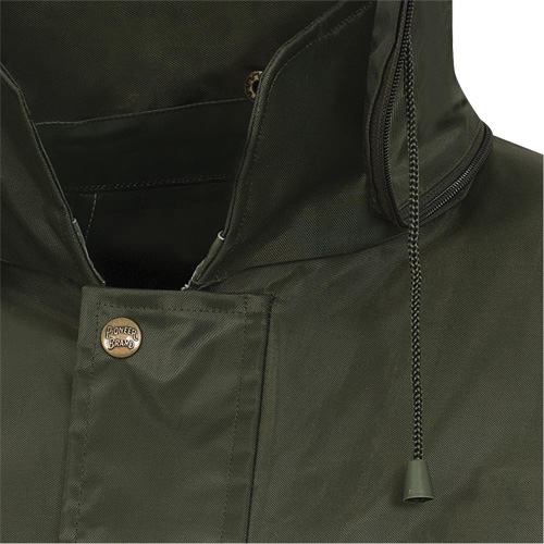 D8120J Manteau &agrave; capuchon ind&eacute;chirable Nailhead pour planteur d'arbres, Polyester/PVC, T-petit, Vert Trail Hammer and Bolt