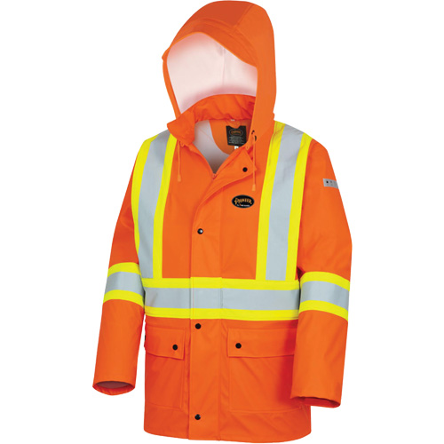 5892PKT High-Visibility FR Waterproof Safety Jacket, X-Small, High Visibility Orange Trail Hammer and Bolt