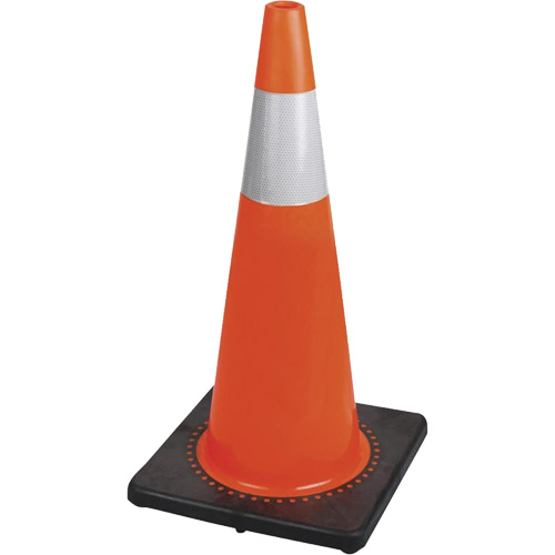 183N Premium Flexible Safety Cone, 28", Orange, 4" Reflective Collar(s) Trail Hammer and Bolt