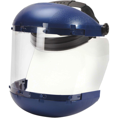 380 Premium Series Dual Crown Uncoated Faceshield, Acetate, Ratchet Suspension Trail Hammer and Bolt