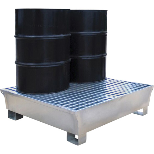 2-Drum Steel Ultra-Spill Pallet&reg;, 68 US gal. Spill Capacity, 47.2" x 31.4" x 17.4" Trail Hammer and Bolt