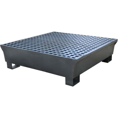 Ultra-Spill Pallet en acier, 4 barils, Capacit&eacute; de d&eacute;versement 68 gal. US, 49,1" x 47,1" x 10,9" Trail Hammer and Bolt