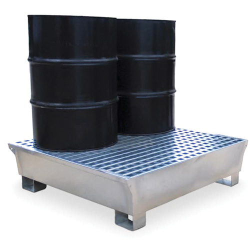 Ultra-Spill Pallet en acier, 4 barils, Capacit&eacute; de d&eacute;versement 68 gal. US, 49,1" x 47,1" x 10,9" Trail Hammer and Bolt