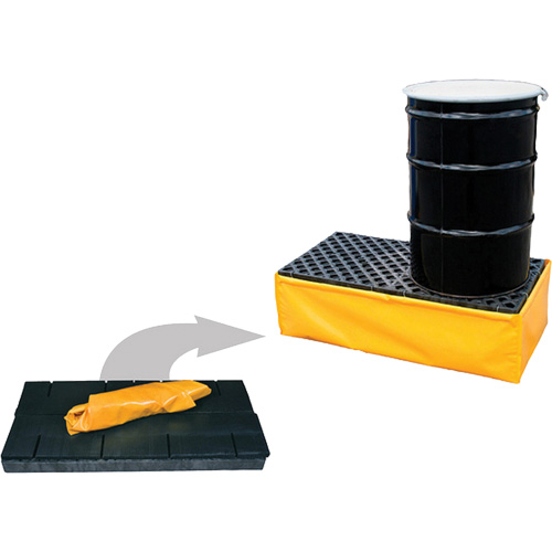 2-Drum Flexible Ultra-Spill Pallet&reg;, 66 US gal. Spill Capacity, 48" x 24" x 14" Trail Hammer and Bolt
