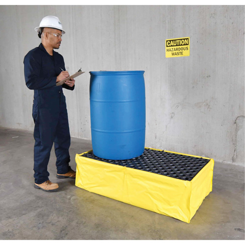 2-Drum Flexible Ultra-Spill Pallet&reg;, 66 US gal. Spill Capacity, 48" x 24" x 14" Trail Hammer and Bolt