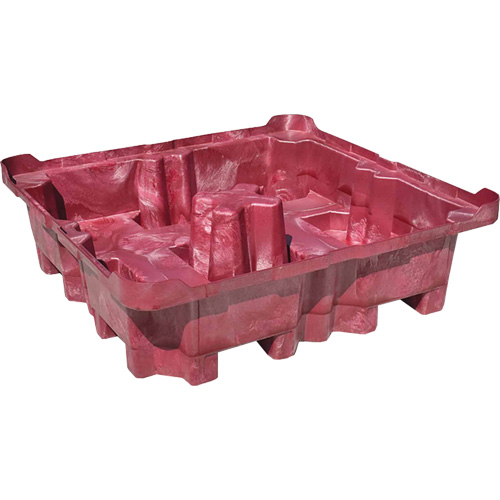 Palette de d&eacute;versement Ultra-Spill King, 4 barils, Capacit&eacute; de d&eacute;versement 85 gal. US, 51" x 51" x 17,5" Trail Hammer and Bolt