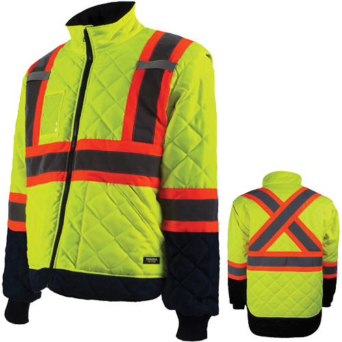 Freezer Jacket, Polyester, High Visibility Orange, Large Trail Hammer and Bolt