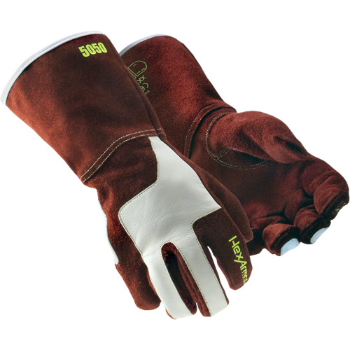 Gants de soudage HeatArmor 5050, Cuir de vache refendu, Taille Petit/7 Trail Hammer and Bolt