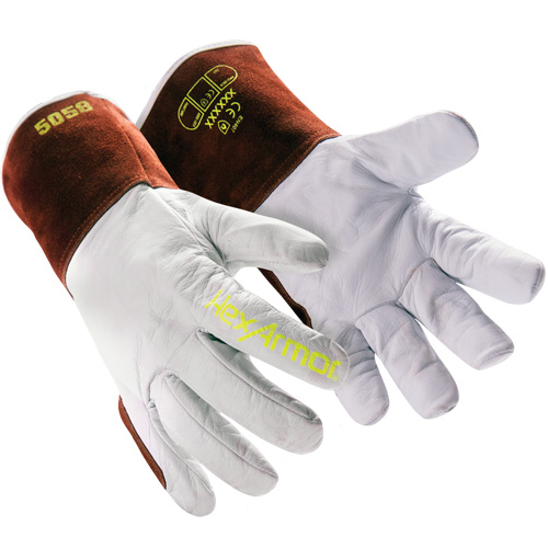 Gants de soudage HeatArmor 5058, Cuir fleur de ch&egrave;vre, Taille Petit/7 Trail Hammer and Bolt