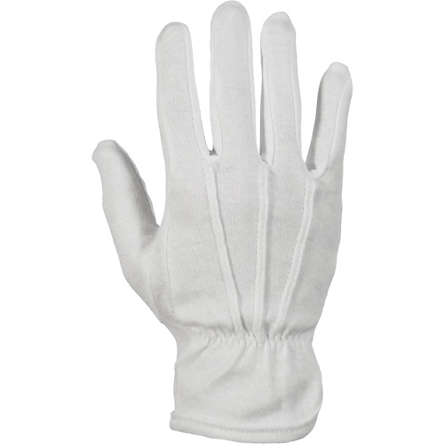 Classic Inspectors Parade Gloves, Cotton/Nylon, Unhemmed Cuff, 8/Medium Trail Hammer and Bolt