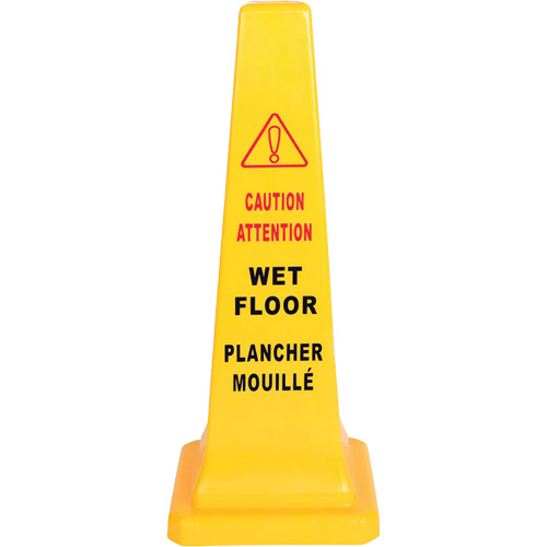Wet Floor Safety Cone, Bilingual with Pictogram Trail Hammer and Bolt