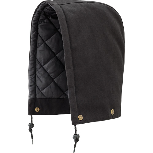 538BK Hood for Quilted Safety Parka, Bomber or Coverall, Black, Cotton Trail Hammer and Bolt