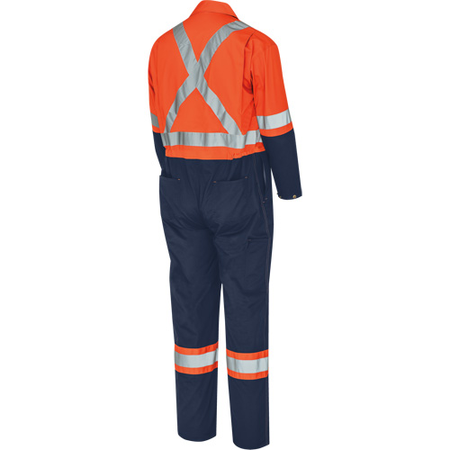 5514BB Combinaison de s&eacute;curit&eacute; 2 tons avec fermeture &agrave; glissi&egrave;re, 36, Orange haute visibilit&eacute;/Bleu marin Trail Hammer and Bolt