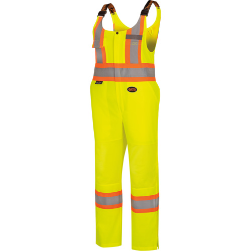 6000W Women's High-Visibility Traffic Safety Overalls, Polyester, X-Small, High Visibility Lime-Yellow Trail Hammer and Bolt