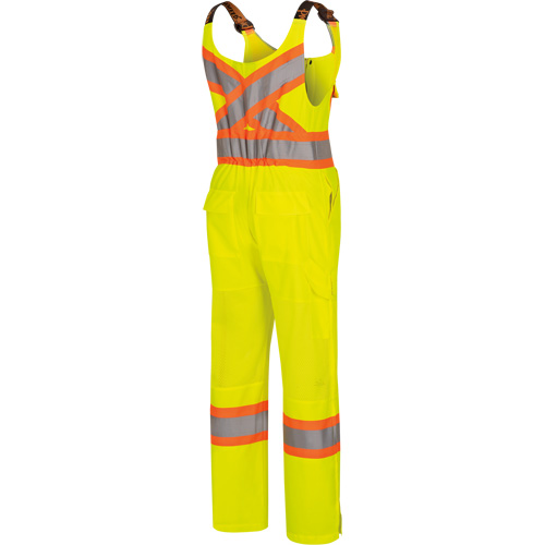 6000W Women's High-Visibility Traffic Safety Overalls, Polyester, X-Small, High Visibility Lime-Yellow Trail Hammer and Bolt