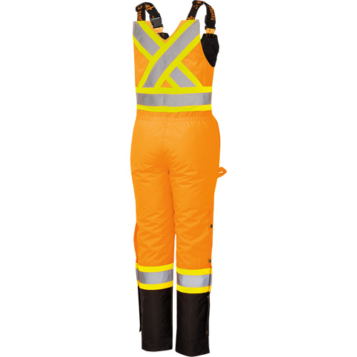 5040BBW Women's High-Visibility Waterproof Safety Overalls, Polyester, X-Small, Black/High Visibility Orange Trail Hammer and Bolt