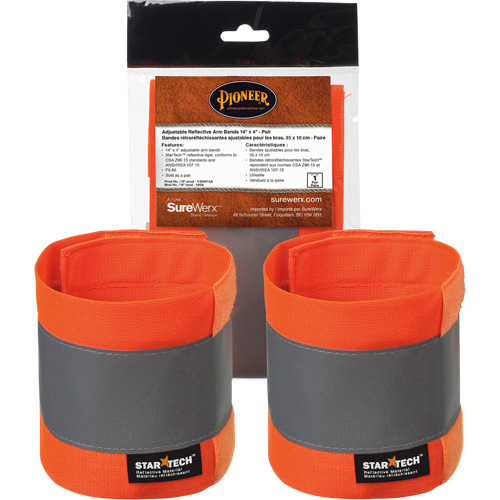 140A High-Visibility Orange Adjustable 14" X 4" Reflective Armband Trail Hammer and Bolt