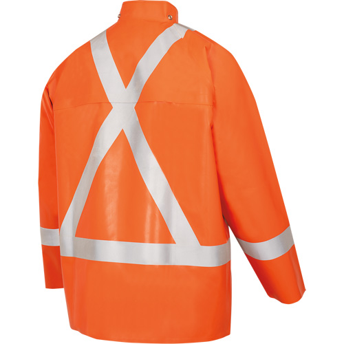 5990J Super Heavy-Duty FR/Arc Resistant Safety Rain Jacket, Small, High Visibility Orange, 11 cal/cm² Trail Hammer and Bolt