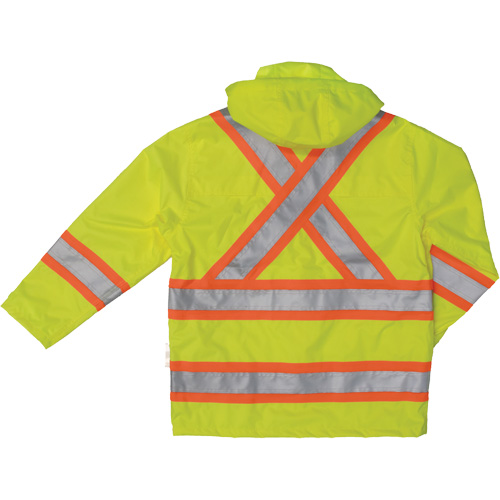 Manteau de s&eacute;curit&eacute; imperm&eacute;able en tissu ind&eacute;chirable Ripstop, Polyester, Petit, Jaune lime haute visibilit&eacute; Trail Hammer and Bolt