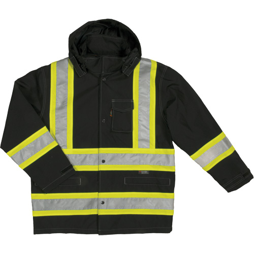 Manteau de s&eacute;curit&eacute; imperm&eacute;able en tissu ind&eacute;chirable Ripstop, Polyester, 3T-Grand, Noir Trail Hammer and Bolt