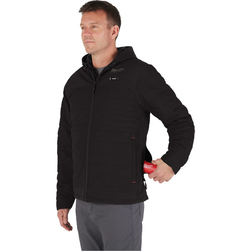 M12 Heated Quietshell Jacket with Battery, Men's, Medium, Black Trail Hammer and Bolt