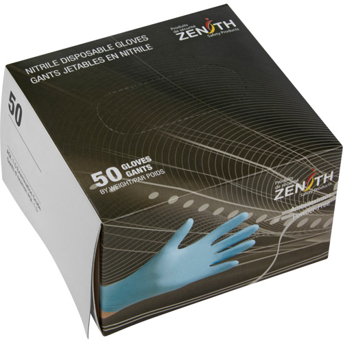 Emballages de gants jetables pour machine distributrice, Moyen, Nitrile, 4,5 mils, Sans poudre, Bleu, Classe 2 Trail Hammer and Bolt