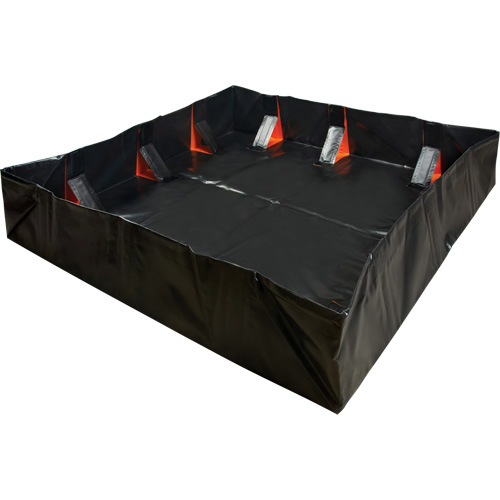IBX Wall Pop-Up Berm, 1077 US gal. Capacity, 12' W x 12' L x 12" H, Snap-Up Bracket Trail Hammer and Bolt