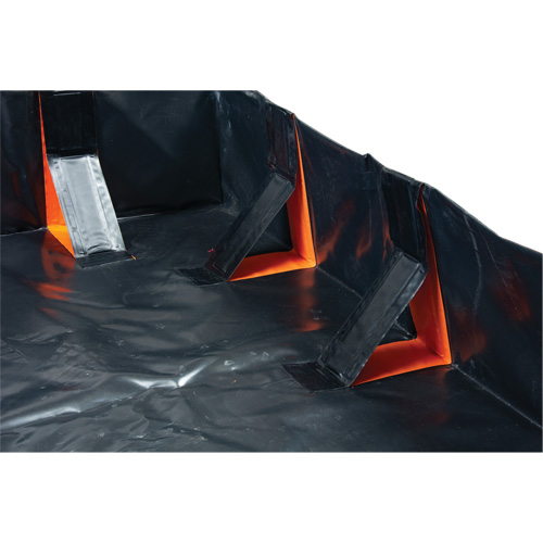 IBX Wall Pop-Up Berm, 1077 US gal. Capacity, 12' W x 12' L x 12" H, Snap-Up Bracket Trail Hammer and Bolt