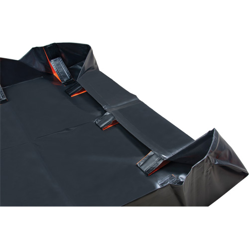 IBX Wall Pop-Up Berm, 1077 US gal. Capacity, 12' W x 12' L x 12" H, Snap-Up Bracket Trail Hammer and Bolt