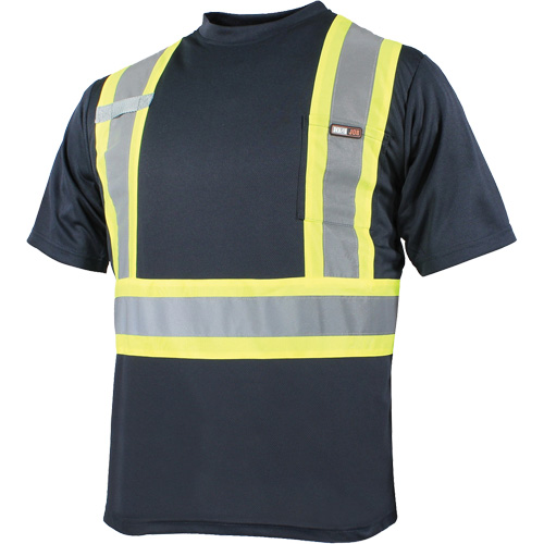 Quick Dry Short Sleeves T-Shirt, Polyester, Small, Navy Blue Trail Hammer and Bolt