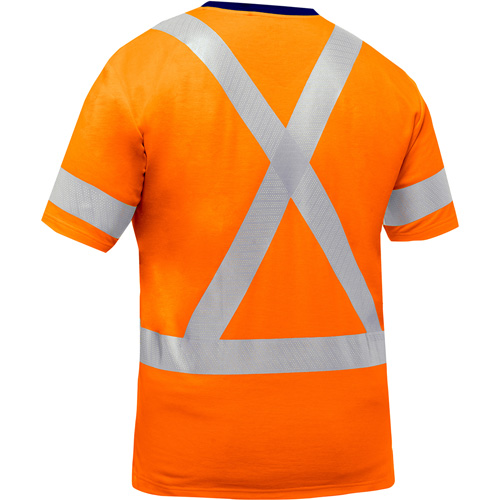 Bisley&reg; X-Back Short Sleeve Shirt, Poly-Cotton, Small, High Visibility Orange Trail Hammer and Bolt